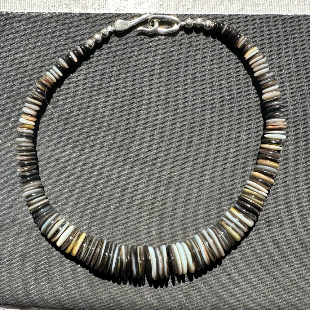 Hand Crafted “One of a Kind” Tahitian Shell & Sterling Silver Necklace